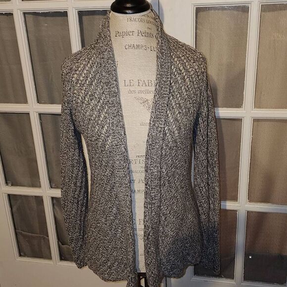 Eileen Fisher Womens Heathered Gray Open‎ Front Cardigan Sweater Medium - Picture 1 of 5